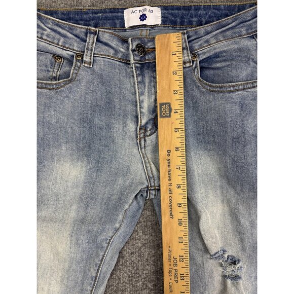 AC For AG Jeans Womens 4 28 Light Wash Flare Bell Bottom Distressed Raw Hem - Picture 4 of 9